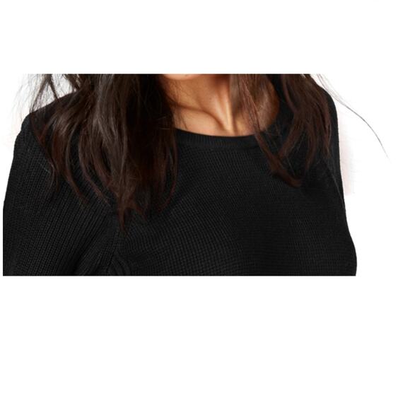 I.N.C International Concepts Waffle Side Zip Pullover Sweater Black 0X - Picture 2 of 5